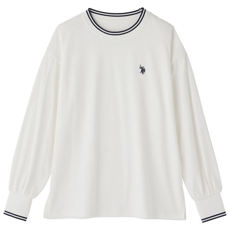 2点の商品は、13アビスブルーと13ミッドナイトです。 U．S． POLO ASSN．】配色ラインロンT[品番