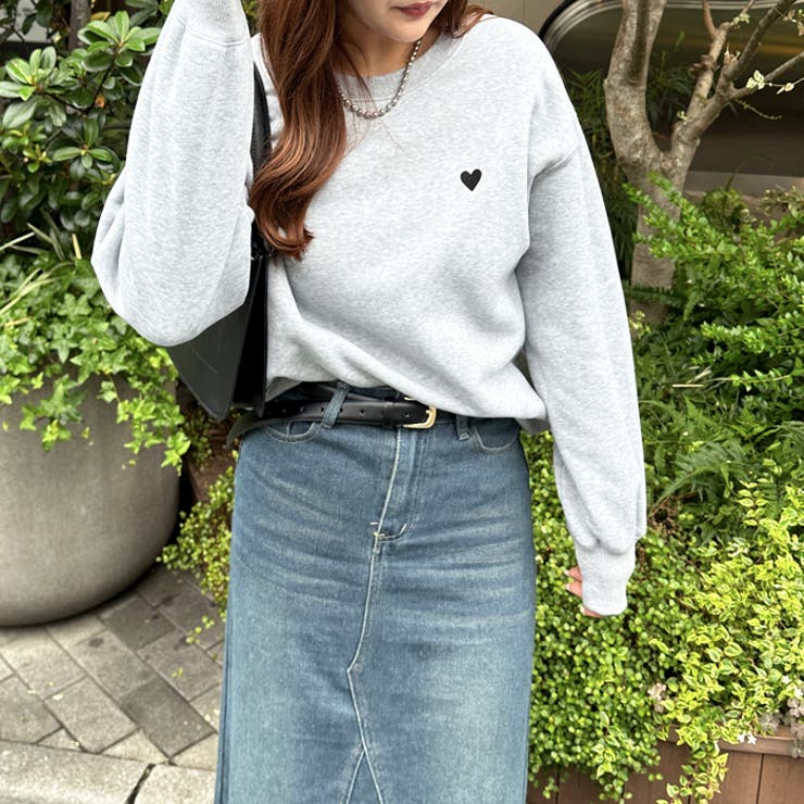 GeeRA｜ハート刺しゅう裏起毛スウェット | Rakuten Fashion(楽天