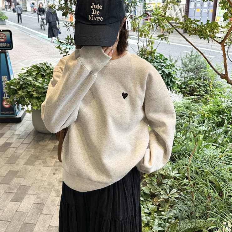 GeeRA｜ハート刺しゅう裏起毛スウェット | Rakuten Fashion(楽天
