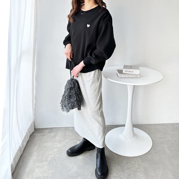 ロゴ＆ハート刺しゅう裏起毛スウェット | GeeRA | 詳細画像4 