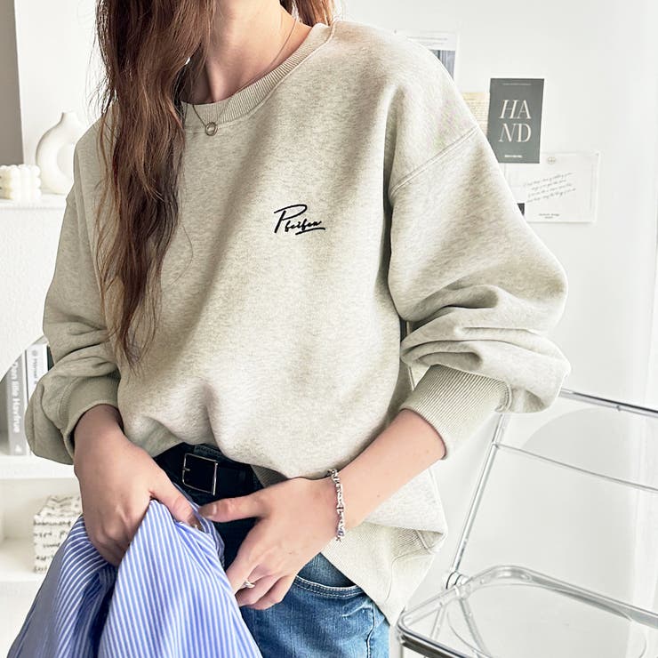 ロゴ＆ハート刺しゅう裏起毛スウェット | GeeRA | 詳細画像49 