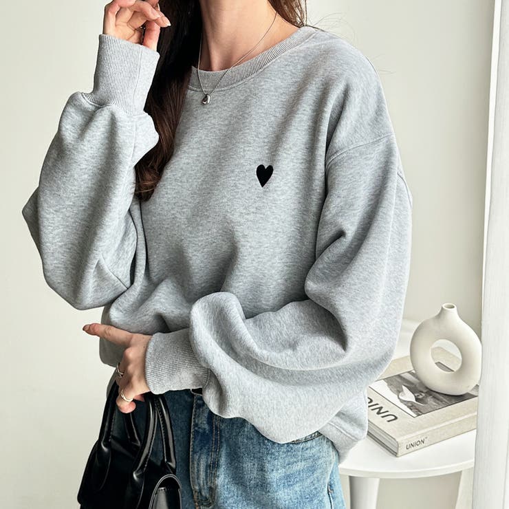 ロゴ＆ハート刺しゅう裏起毛スウェット | GeeRA | 詳細画像16 