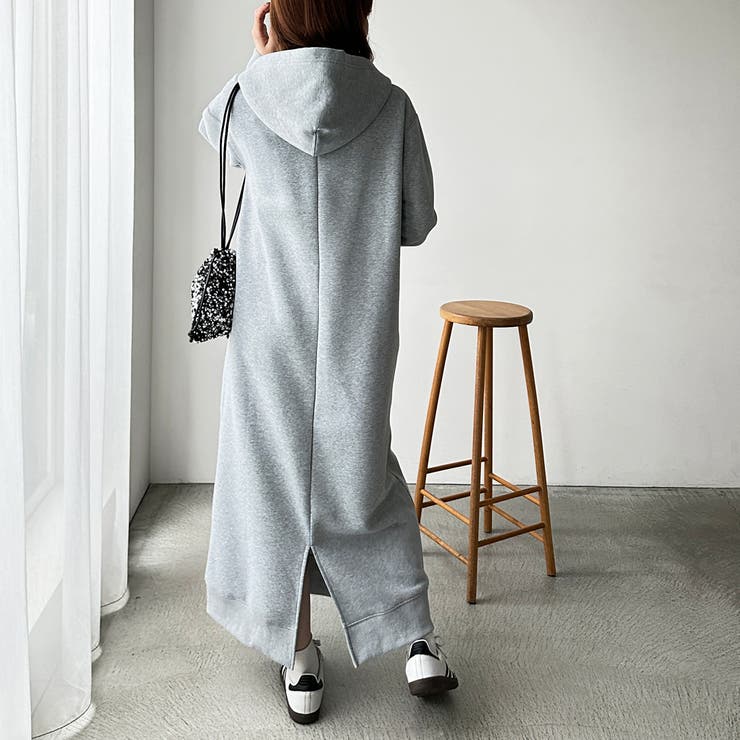 ハーフジップ裏起毛パーカーワンピース | GeeRA | 詳細画像50 