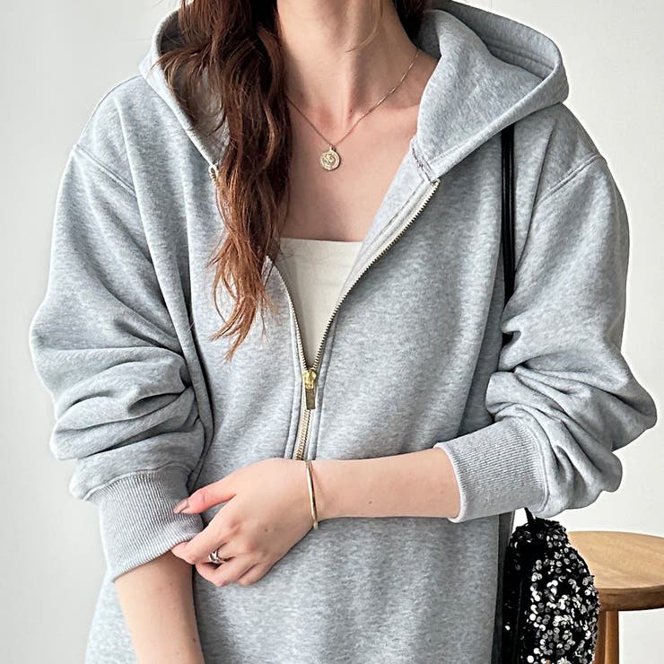 ハーフジップ裏起毛パーカーワンピース | GeeRA | 詳細画像51 