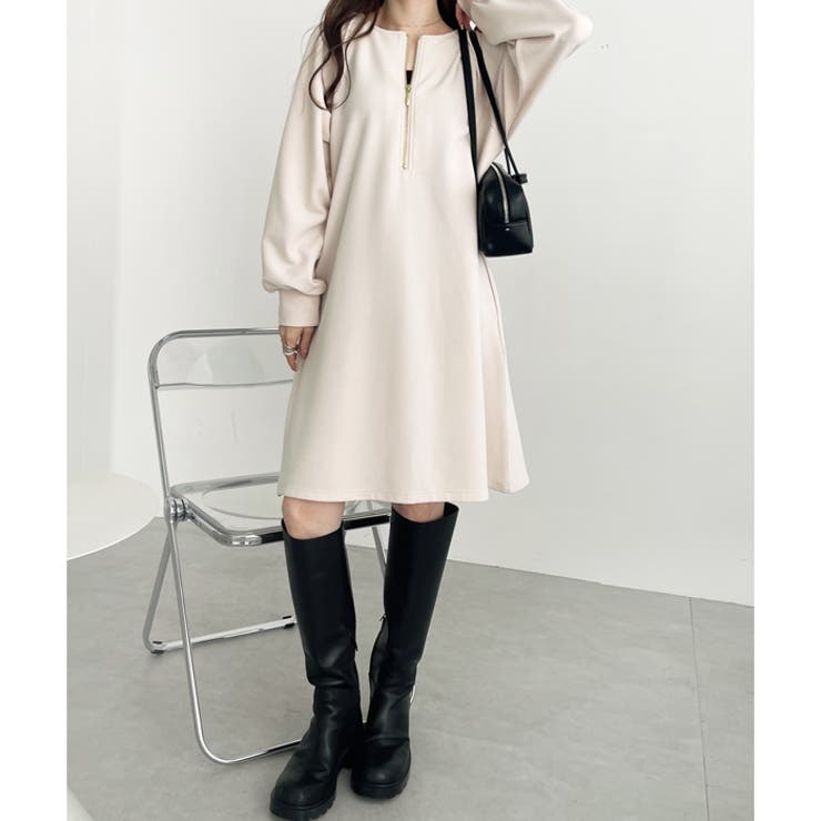 前後２ＷＡＹハーフジップミニワンピース [品番：GERW0010767]｜GeeRA（ジーラ）のレディースファッション通販｜SHOPLIST（ショップリスト）