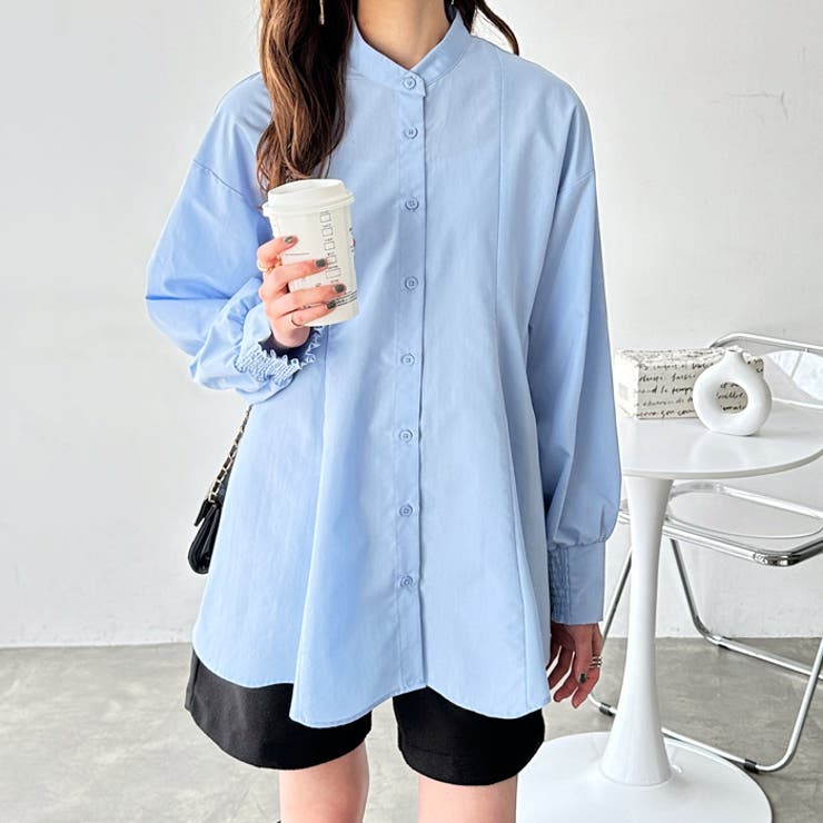 ボリューム袖着回しペプラムシャツ | GeeRA | 詳細画像10 