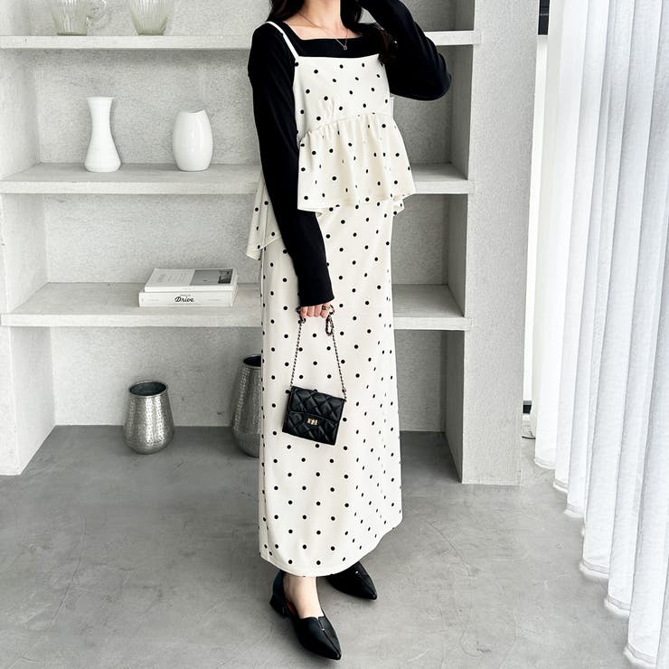 楽ちん！ペプラムキャミワンピース[品番：GERW0010915]｜GeeRA（ジーラ