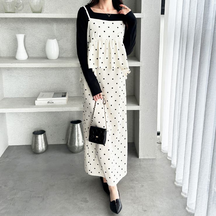 楽ちん！ペプラムキャミワンピース[品番：GERW0010915]｜GeeRA（ジーラ