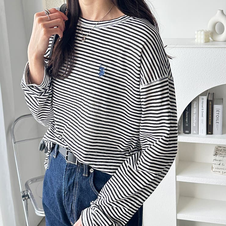 白黒ボーダー | 【Ｕ．Ｓ． ＰＯＬＯ ＡＳＳＮ．】スラブシアーロンＴ  | GeeRA