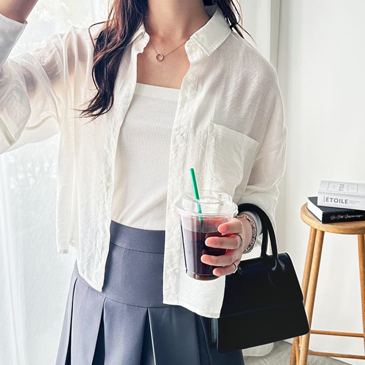 シアーオフ白 | 着回し自在シアーショートシャツ | GeeRA