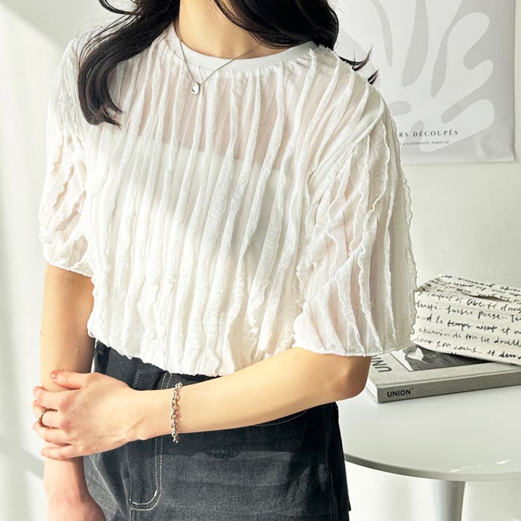 再入荷アイテム フリルカットソーTシャツ[品番：GERW0010969]｜GeeRA（ジーラ トップス