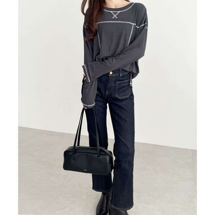 配色ステッチスラブシアーカットソー | GeeRA | 詳細画像25 