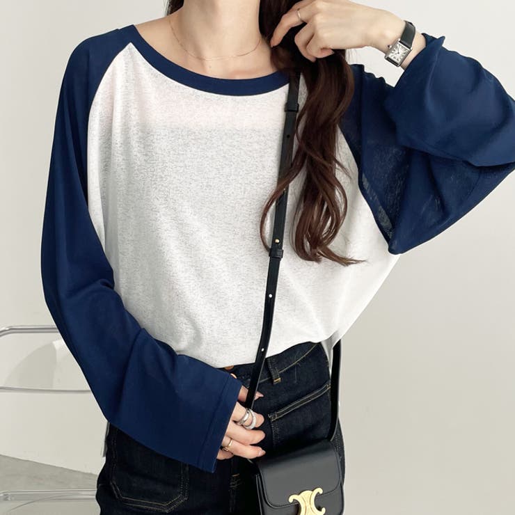 ラグラン切替配色スラブシアーカットソー | GeeRA | 詳細画像16 