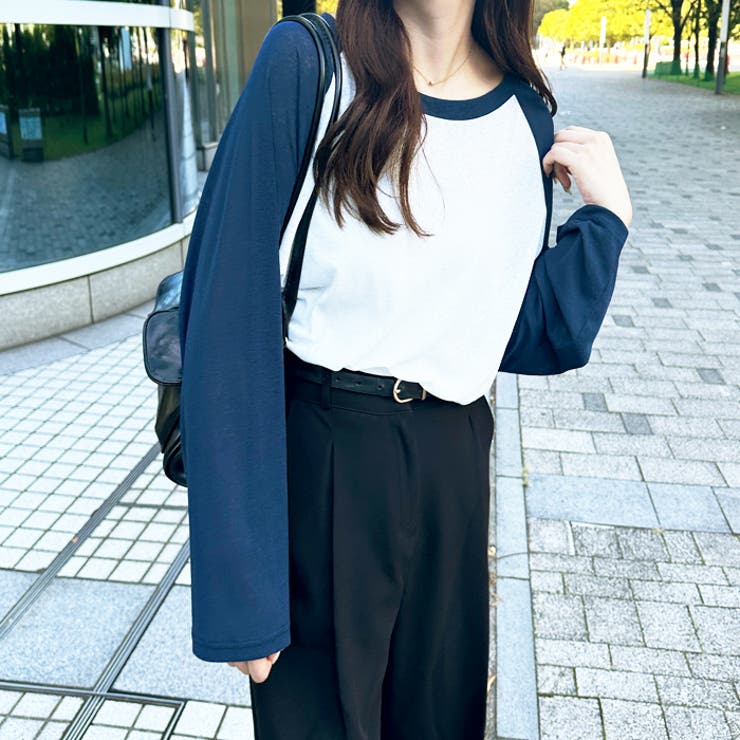 ラグラン切替配色スラブシアーカットソー | GeeRA | 詳細画像14 