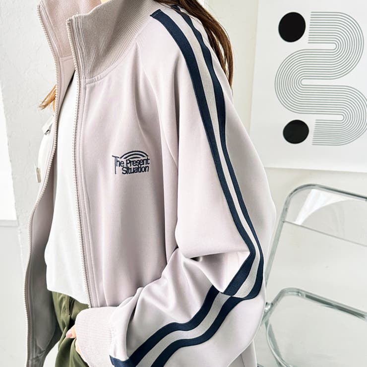 FIRST MOOD】ロゴ刺しゅうライントラックジャケット[品番