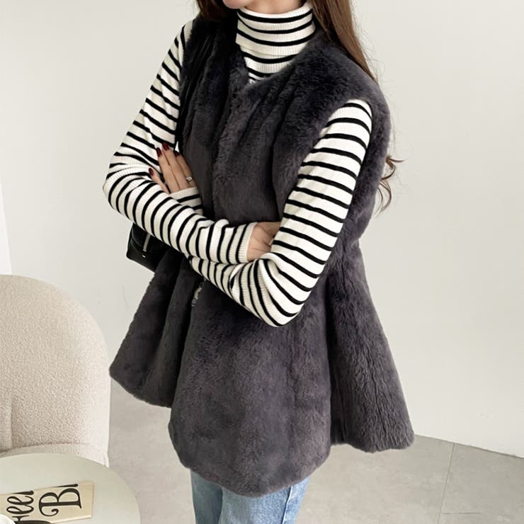 ペプラムファーベスト[品番：GERW0010871]｜GeeRA（ジーラ）の