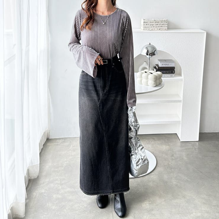 ベロアストライプフレアースリーブトップス | GeeRA | 詳細画像12 