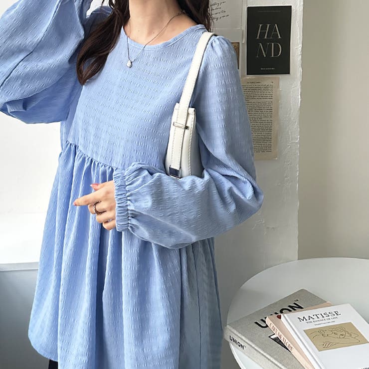 前後2WAYリボンペプラムチュニックブラウス[品番