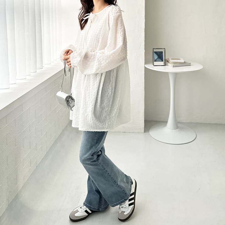 前後２ＷＡＹリボンペプラムチュニックブラウス | GeeRA | 詳細画像7 