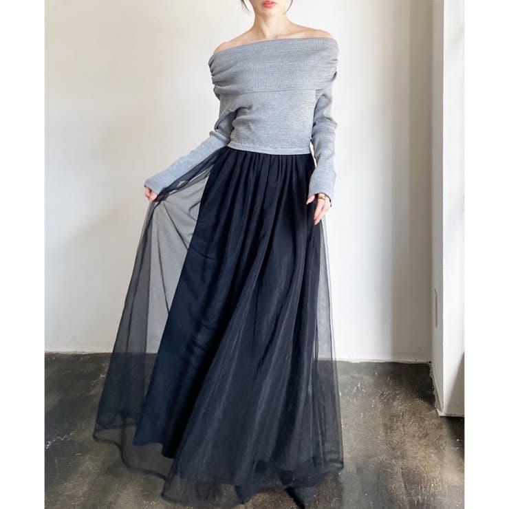 【YOUING.】オフショルチュールドッキングワンピース  | GeeRA | 詳細画像15