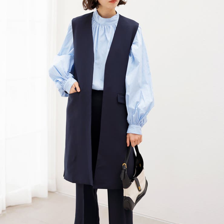 【返品交換不可】 2点セット】ロングジレセットアップスーツ[品番：GERW0010902 トップス
