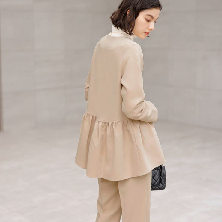 【２点セット】ペプラムジャケットセットアップスーツ | GeeRA | 詳細画像14 