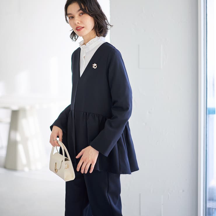 【２点セット】ペプラムジャケットセットアップスーツ | GeeRA | 詳細画像14 