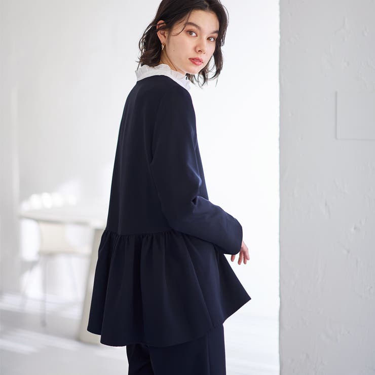 【２点セット】ペプラムジャケットセットアップスーツ | GeeRA | 詳細画像15 