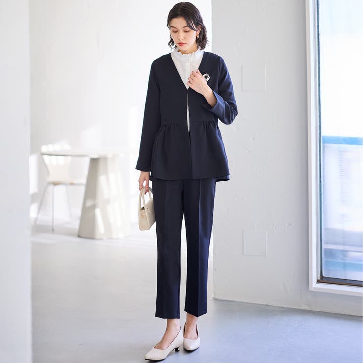 【２点セット】ペプラムジャケットセットアップスーツ | GeeRA | 詳細画像16 