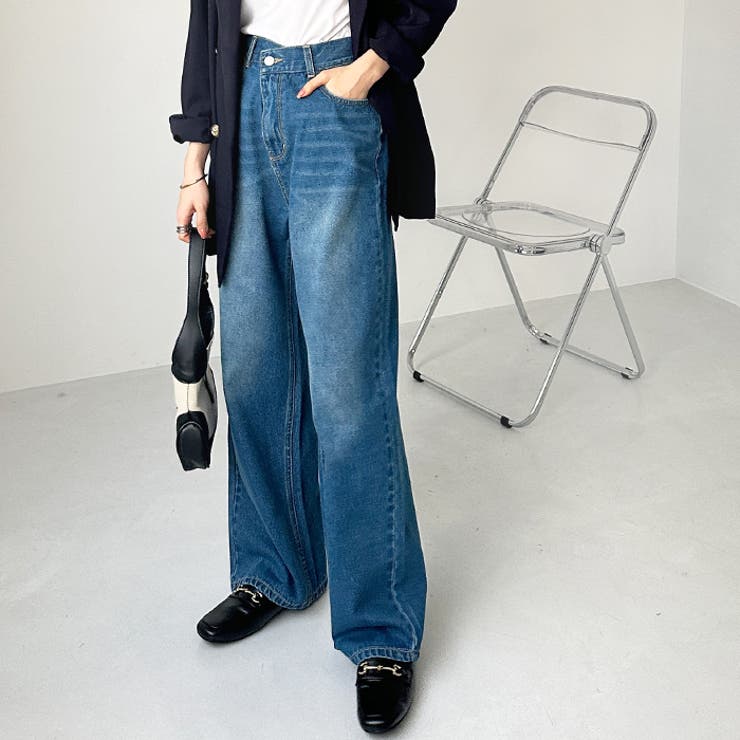 美脚見え！２ボタンウエストワイドデニムパンツ | GeeRA | 詳細画像27 