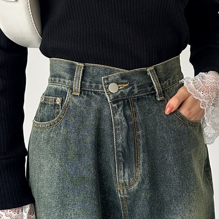 美脚見え！２ボタンウエストワイドデニムパンツ | GeeRA | 詳細画像16 