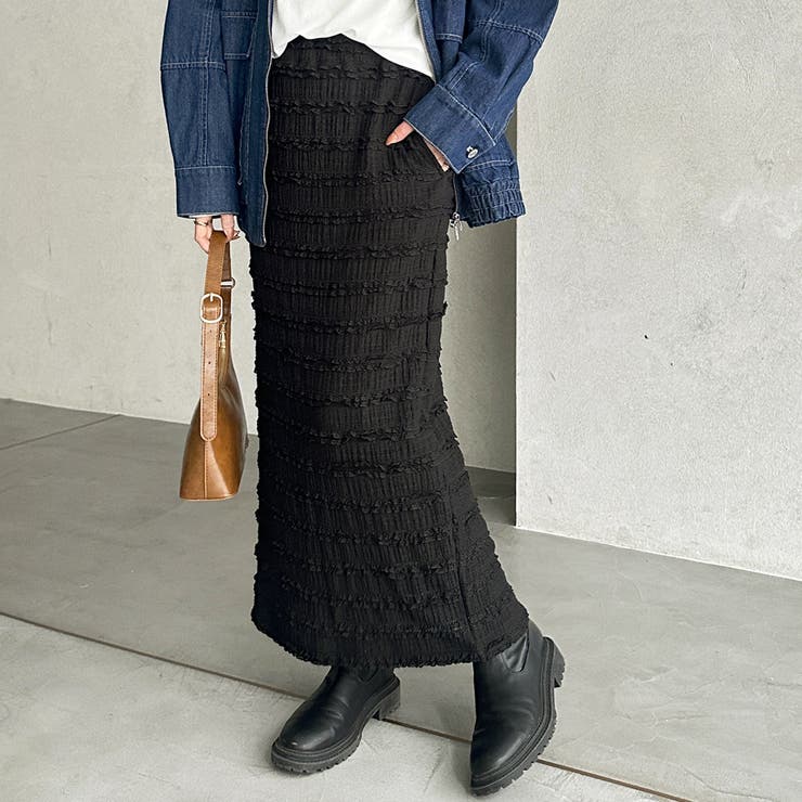 すっきりオシャレ見え！ジャカードレースタイトスカート | GeeRA | 詳細画像4 