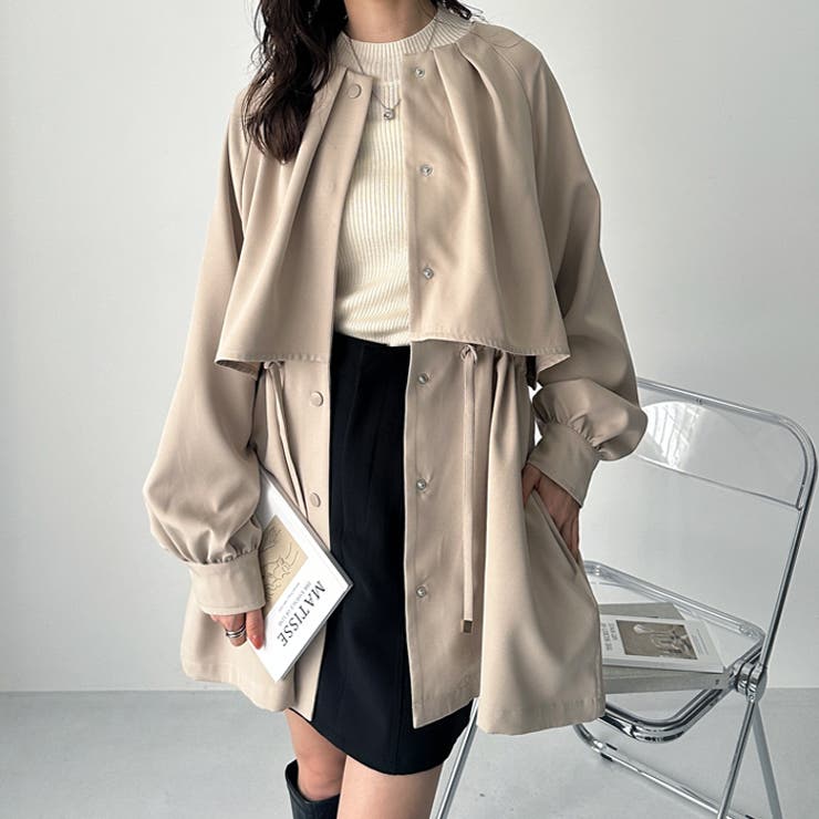 ケープデザインミドル丈トレンチコート | GeeRA | 詳細画像2 