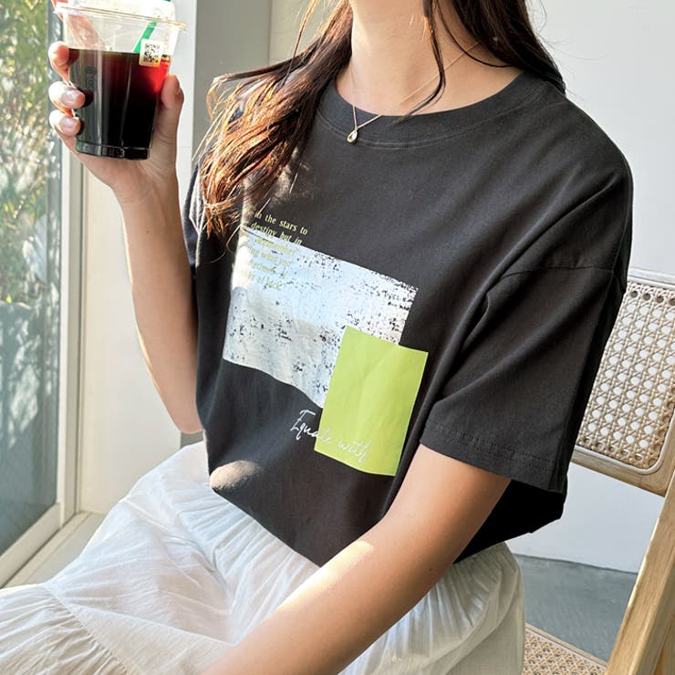 チャコール×箔プリント | アソートロゴプリントＴシャツ | GeeRA