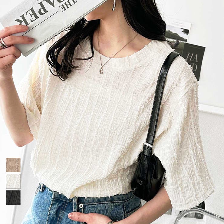 シャギージャカードＴシャツ | GeeRA | 詳細画像1 