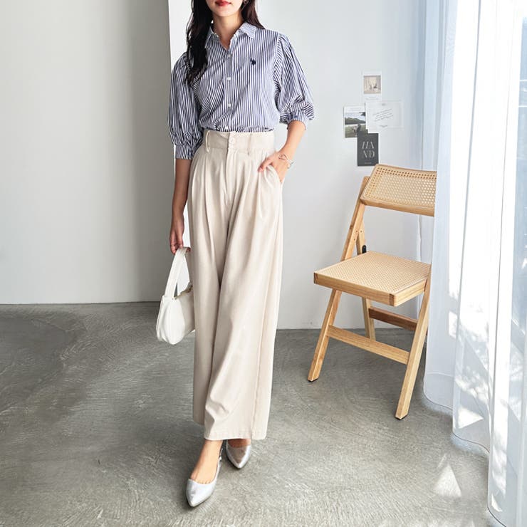 U．S． POLO ASSN．】ボリューム袖シャツブラウス