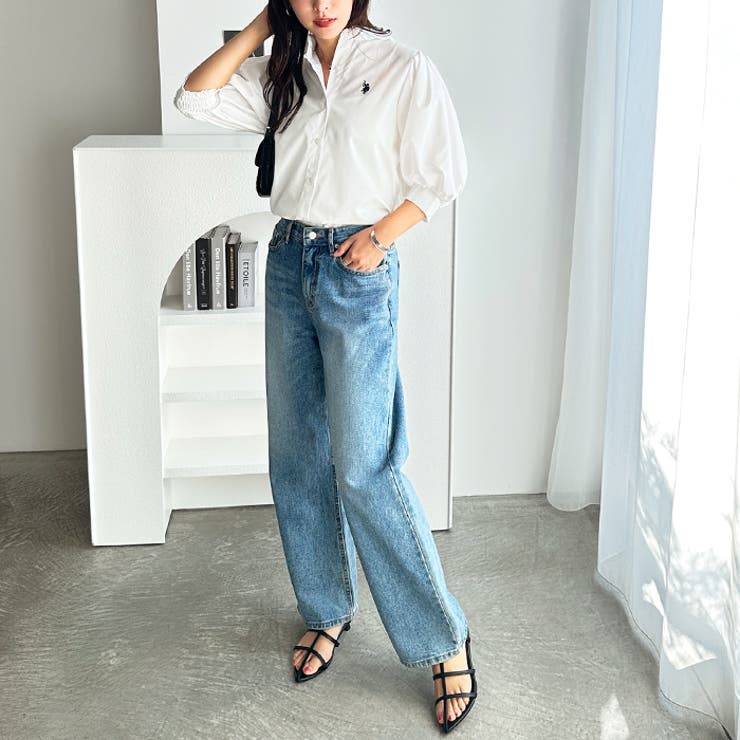 健美出品 U．S． POLO ASSN．】ボリューム袖シャツブラウス[品番