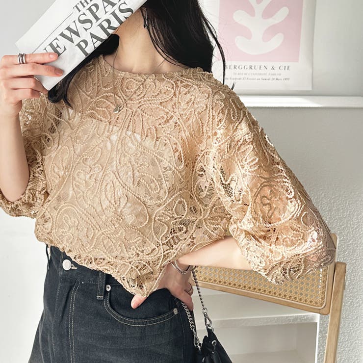 ベージュ | 前後２ＷＡＹコードシアーレースプルオーバー | GeeRA