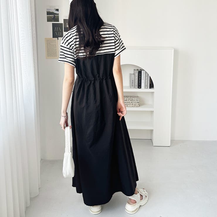 フレンチスリーブハーフジップビスチェドッキングワンピース | GeeRA | 詳細画像23 