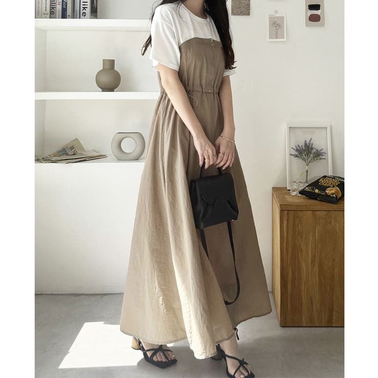 フレンチスリーブハーフジップビスチェドッキングワンピース | GeeRA | 詳細画像18 