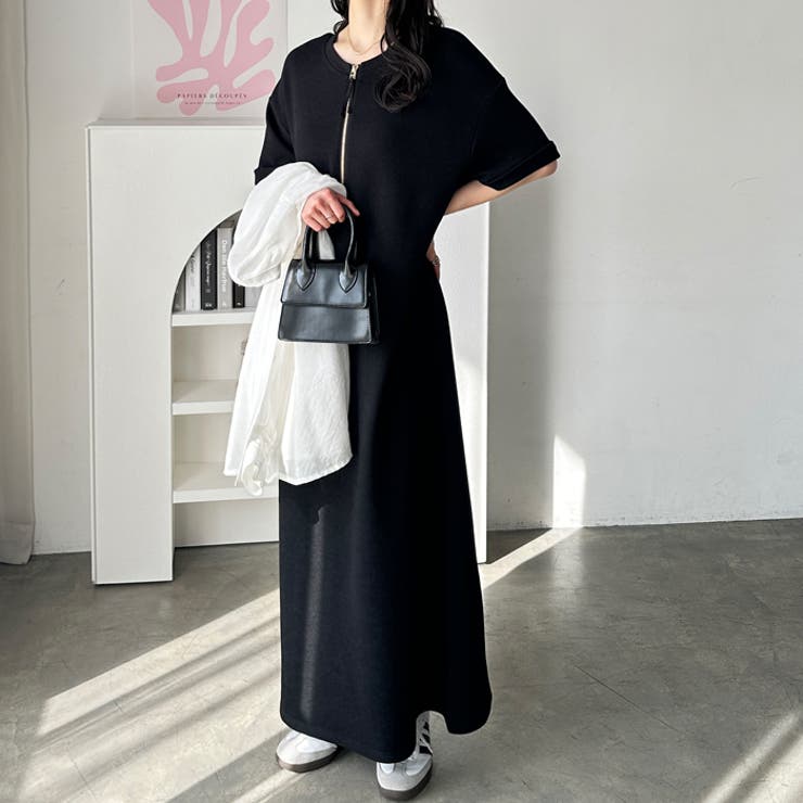 前後２ＷＡＹハーフジップ半袖Ｔシャツワンピース | GeeRA | 詳細画像5 