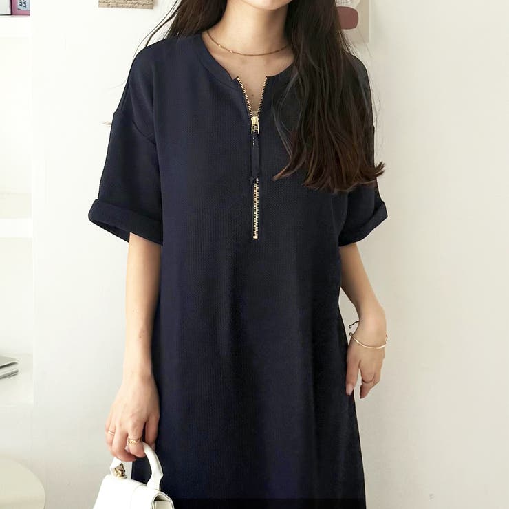 前後２ＷＡＹハーフジップ半袖Ｔシャツワンピース | GeeRA | 詳細画像37 