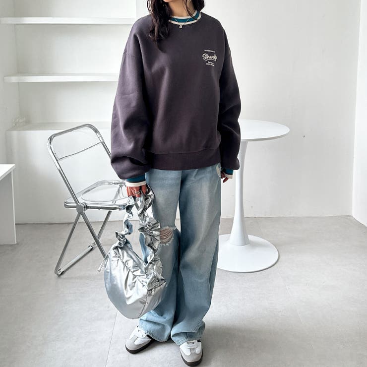 【FIRST MOOD】ラインリブエンブロイダリー裏起毛スウェット | GeeRA | 詳細画像14 