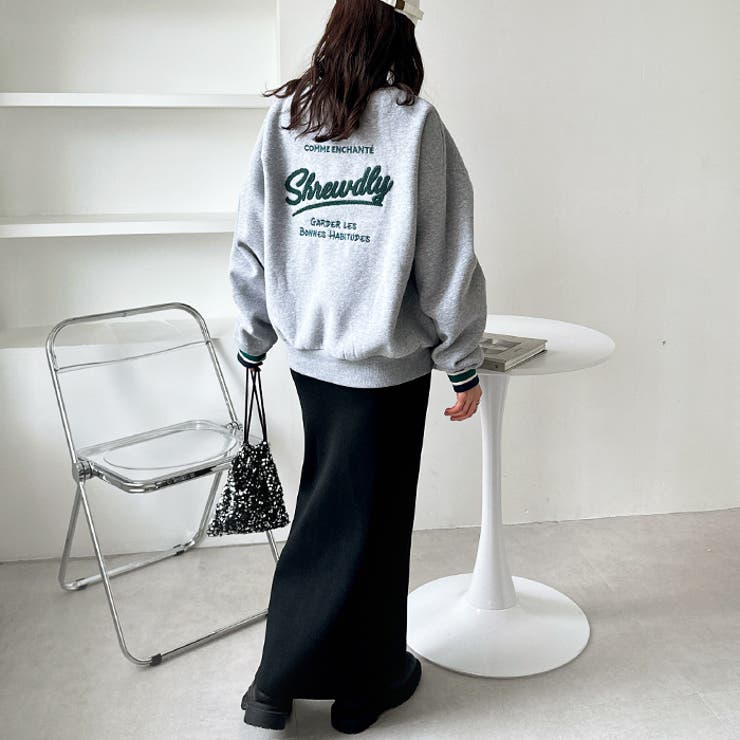 【FIRST MOOD】ラインリブエンブロイダリー裏起毛スウェット | GeeRA | 詳細画像7 