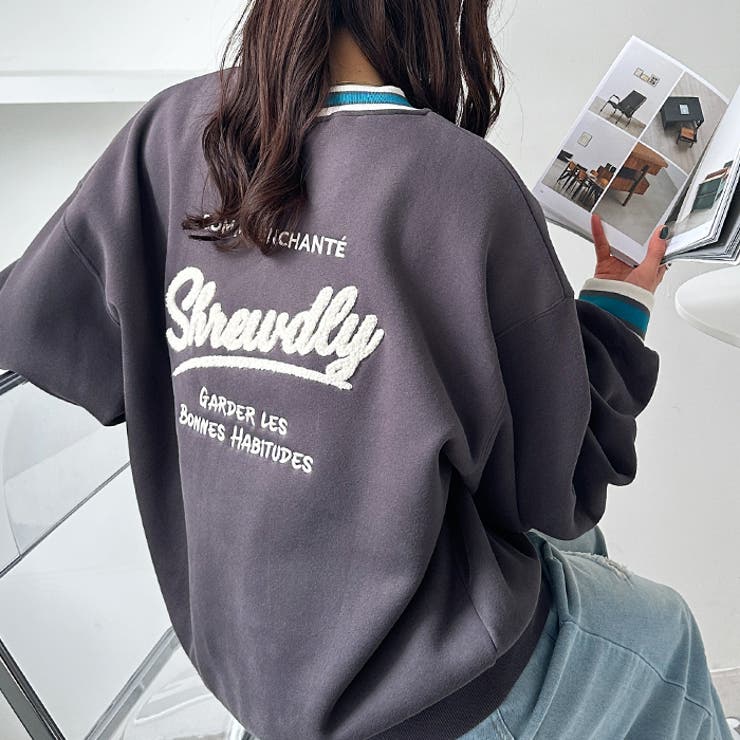 【FIRST MOOD】ラインリブエンブロイダリー裏起毛スウェット | GeeRA | 詳細画像9 