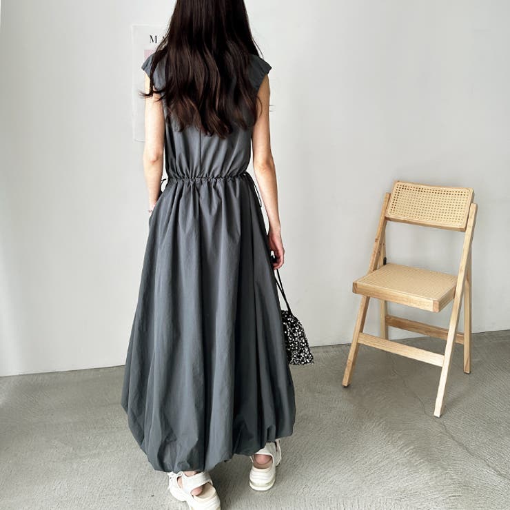 【FIRST MOOD】ハーフジップウエストドロストバルーンワンピース | GeeRA | 詳細画像10 