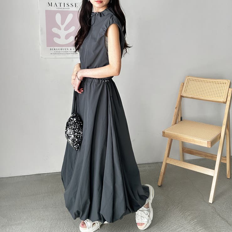 【FIRST MOOD】ハーフジップウエストドロストバルーンワンピース | GeeRA | 詳細画像7 