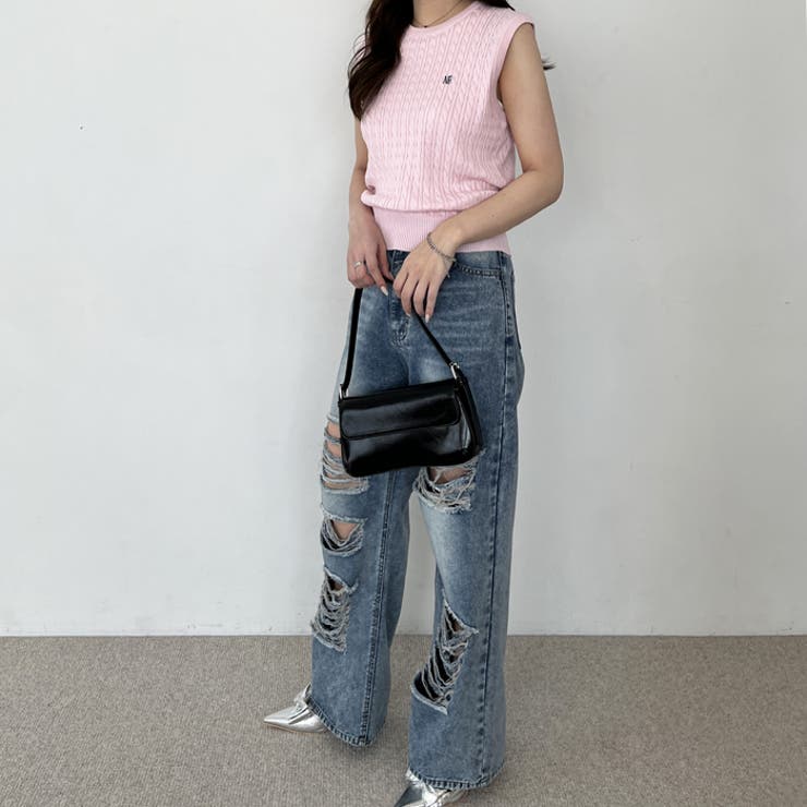 【nelliy.】ケーブル編みワンポイント刺しゅうノースリーブニット | GeeRA | 詳細画像11 