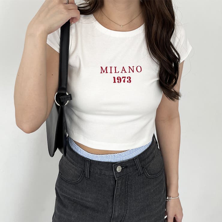 【nelliy.】刺しゅうロゴコンパクトＴシャツ | GeeRA | 詳細画像2 