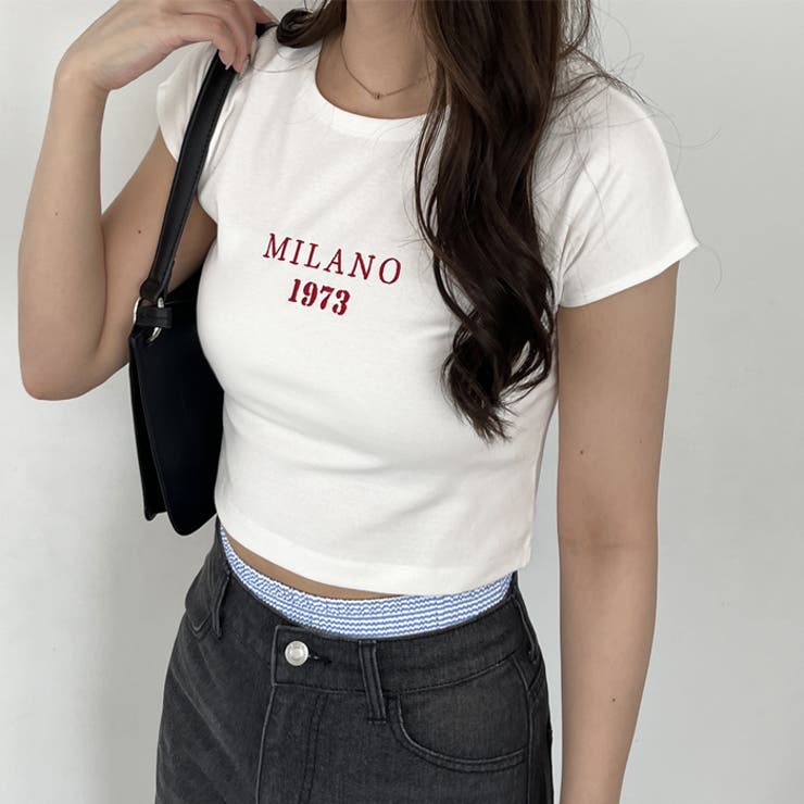 【nelliy.】刺しゅうロゴコンパクトＴシャツ | GeeRA | 詳細画像3 